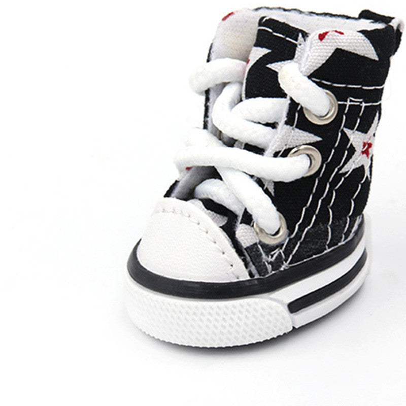 JMT-867338 Soft Canvas Dog Shoes for All Seasons - Comfortable Cowboy Design in Black, Apricot, and Grey Sizes 1-5