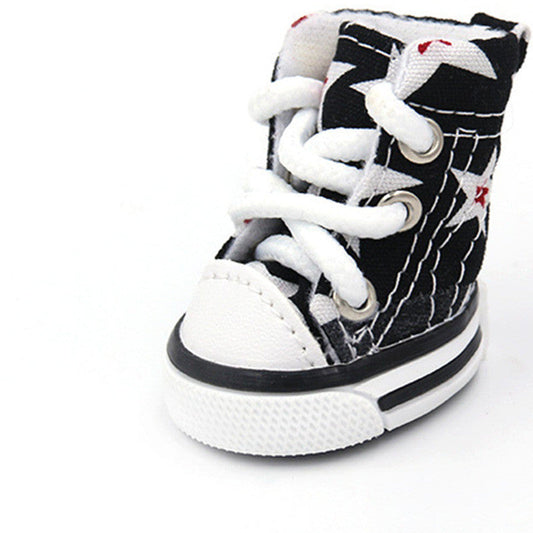 JMT-867338 Soft Canvas Dog Shoes for All Seasons - Comfortable Cowboy Design in Black, Apricot, and Grey Sizes 1-5