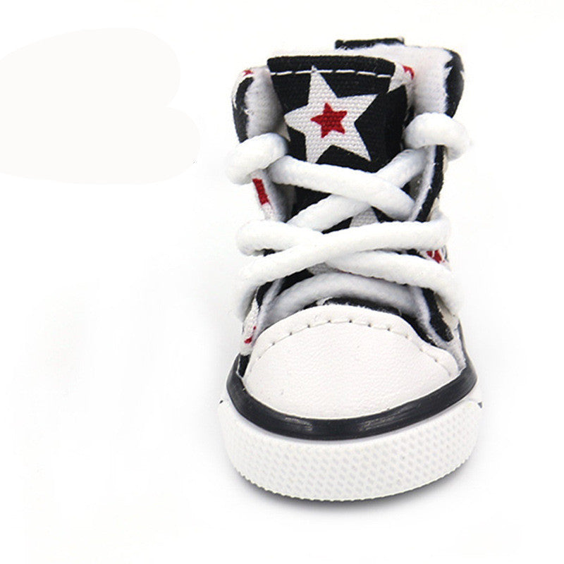 JMT-867338 Soft Canvas Dog Shoes for All Seasons - Comfortable Cowboy Design in Black, Apricot, and Grey Sizes 1-5