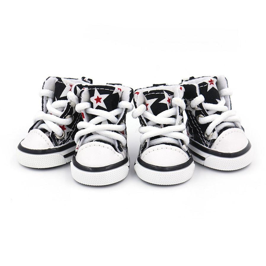 JMT-867338 Soft Canvas Dog Shoes for All Seasons - Comfortable Cowboy Design in Black, Apricot, and Grey Sizes 1-5