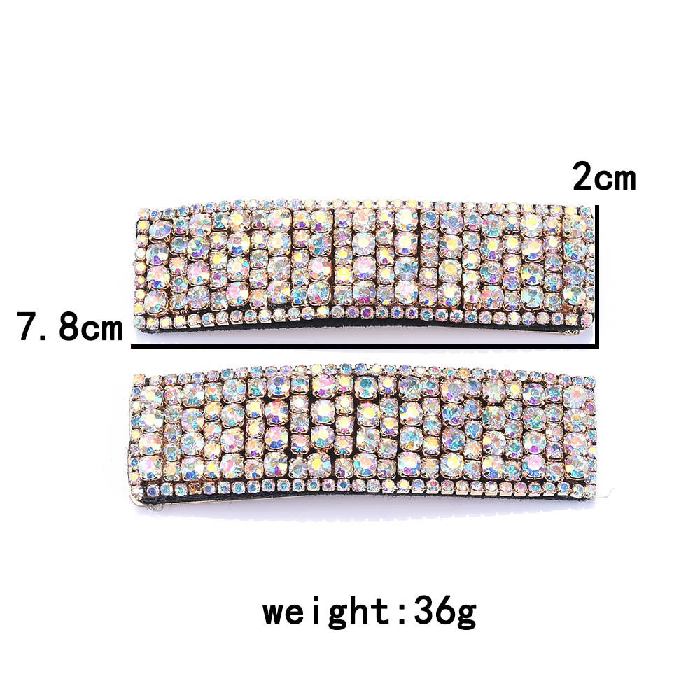 JMT-867402 Super Flashing Rhinestone Hairpin Set for Women - Geometric Alloy Clips