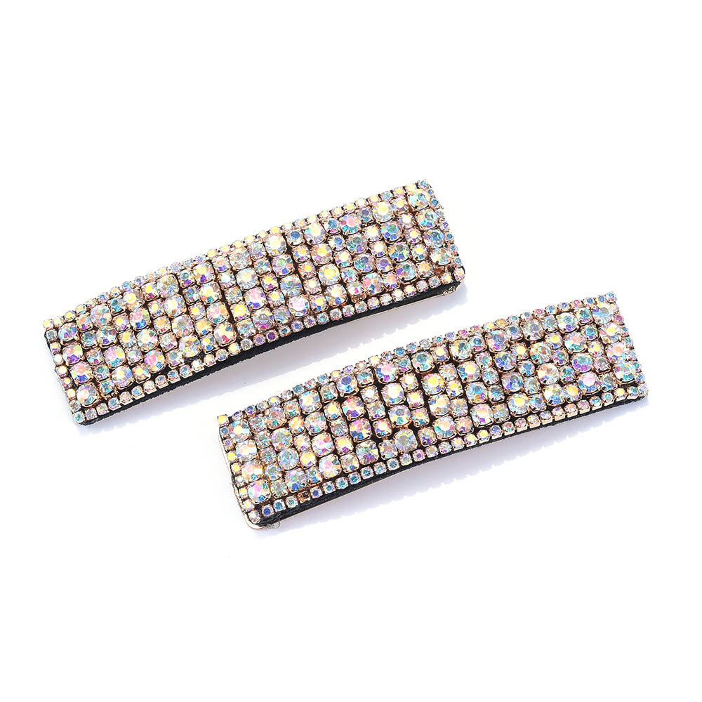 JMT-867402 Super Flashing Rhinestone Hairpin Set for Women - Geometric Alloy Clips