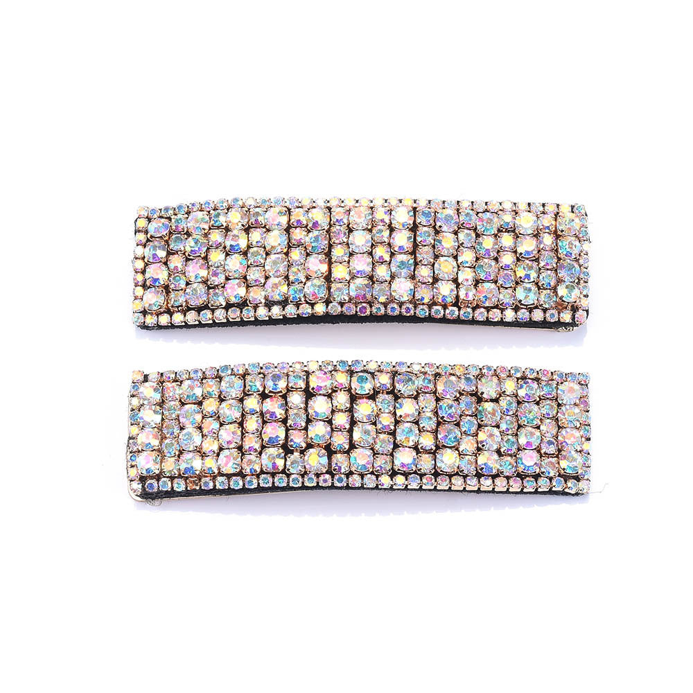 JMT-867402 Super Flashing Rhinestone Hairpin Set for Women - Geometric Alloy Clips