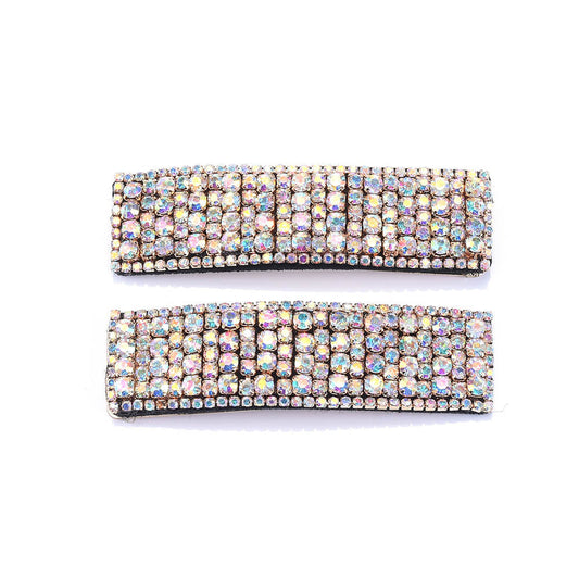 JMT-867402 Super Flashing Rhinestone Hairpin Set for Women - Geometric Alloy Clips