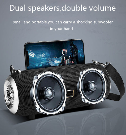 JMT-868042 TWS Mini Bluetooth Speaker with FM Radio, Portable Audio Device, Built-in Bluetooth, Supports U Disk and AUX Playback