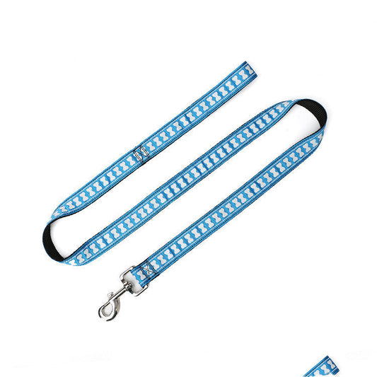 JMT-868362 Nylon Character Bone Dog Leash - 2.5cm x 120cm, Multiple Colors Available