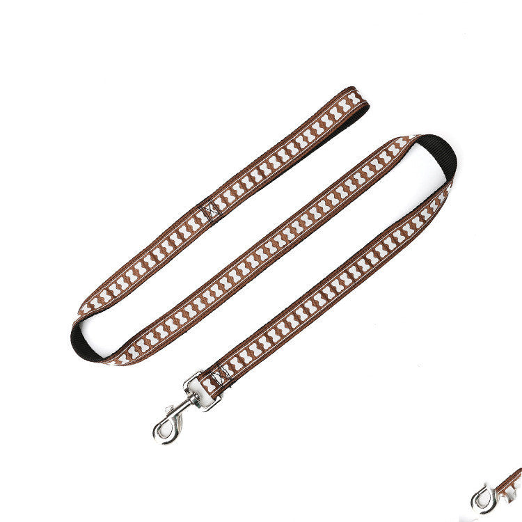 JMT-868362 Nylon Character Bone Dog Leash - 2.5cm x 120cm, Multiple Colors Available