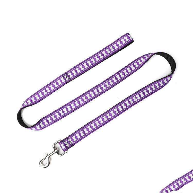 JMT-868362 Nylon Character Bone Dog Leash - 2.5cm x 120cm, Multiple Colors Available