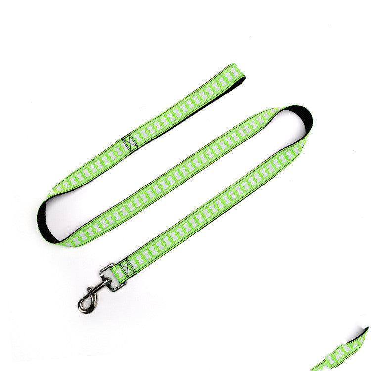 JMT-868362 Nylon Character Bone Dog Leash - 2.5cm x 120cm, Multiple Colors Available