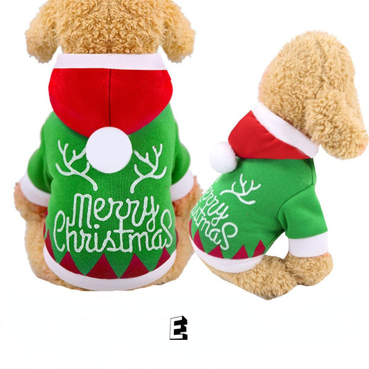 JMT-868490 Festive Santa Outfit for Cats in Plush Cotton Fabric, Multiple Sizes Available