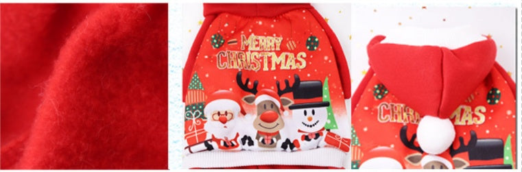 JMT-868490 Festive Santa Outfit for Cats in Plush Cotton Fabric, Multiple Sizes Available