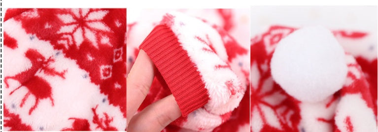 JMT-868490 Festive Santa Outfit for Cats in Plush Cotton Fabric, Multiple Sizes Available