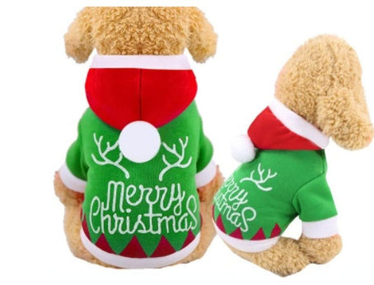 JMT-868490 Festive Santa Outfit for Cats in Plush Cotton Fabric, Multiple Sizes Available