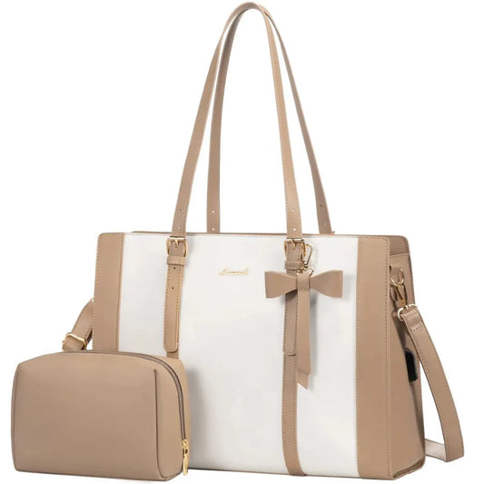 JMT-868746 Stylish 2pc PU Leather Handbag Set with Shoulder Tote and Purse for Office and Daily Use