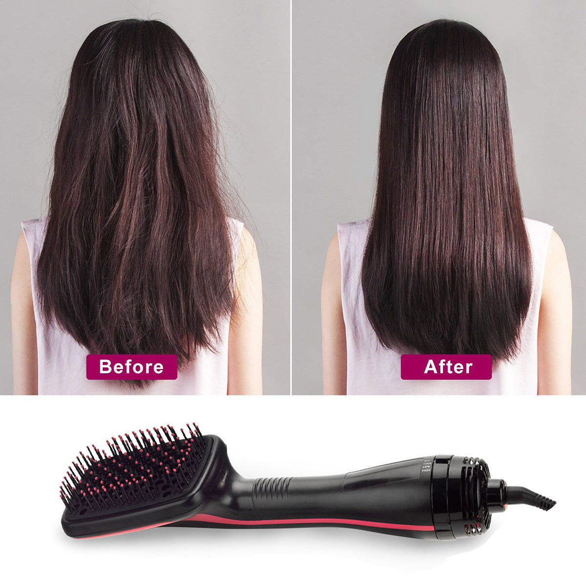 JMT-869002 2-in-1 Electric Hair Dryer Comb for Quick Drying and Straightening, Suitable for Wet and Dry Hair
