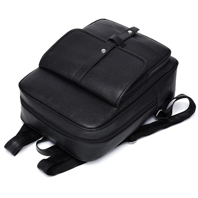 JMT-869194 Men's Pu Leather Casual Business Laptop Backpack with Multiple Compartments
