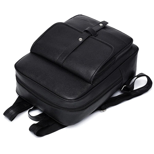 JMT-869194 Men's Pu Leather Casual Business Laptop Backpack with Multiple Compartments