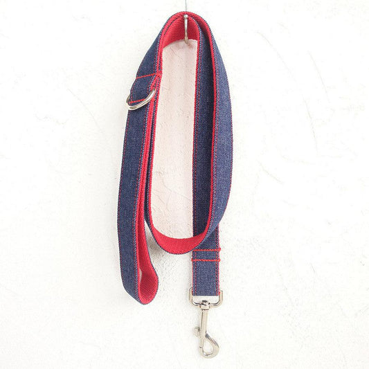 JMT-869514 Denim Blue Polyester Dog Leash with Scalability, Available in Multiple Sizes