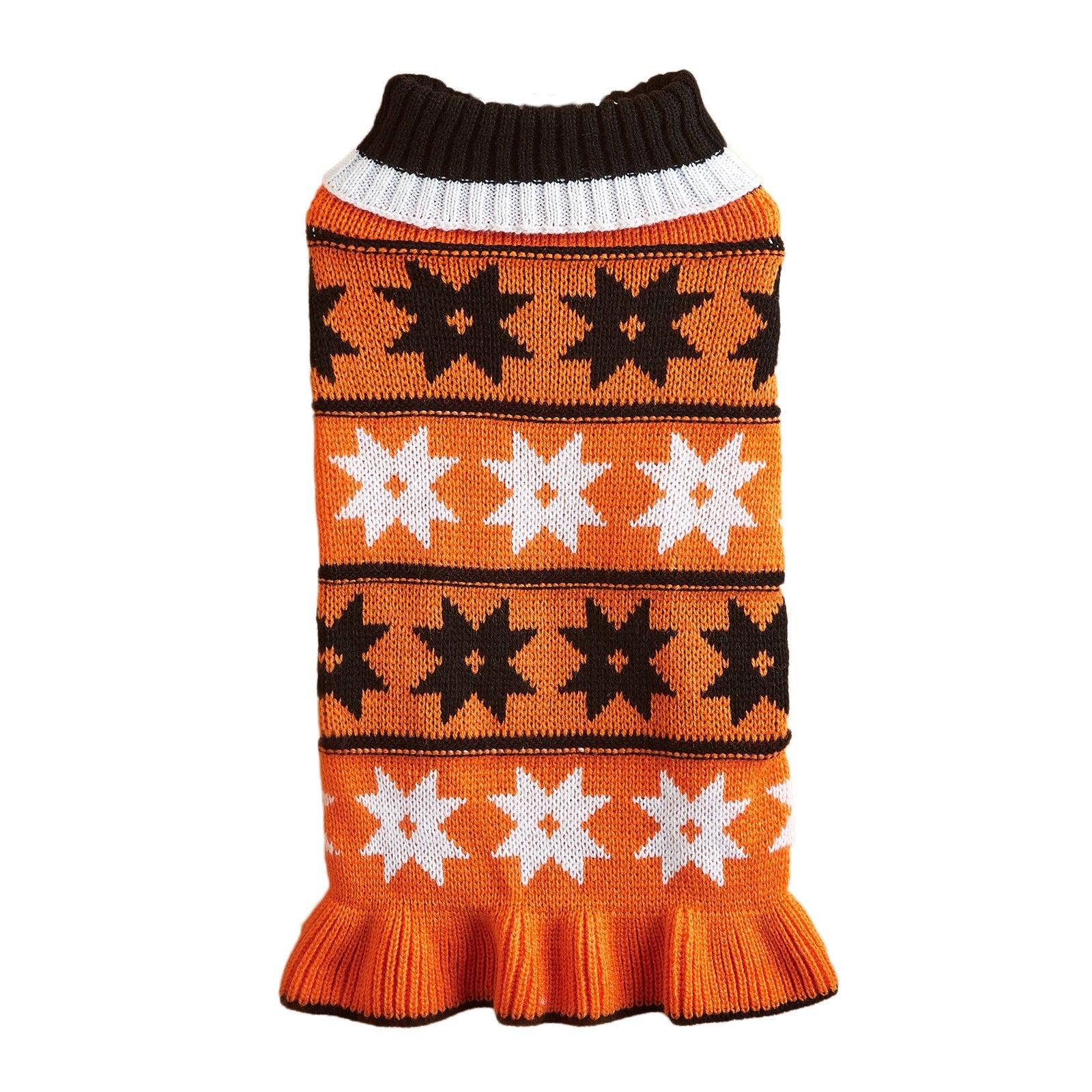 JMT-869642 Acrylic Fiber Princess Dog Sweater Skirt in Autumn Winter Star Wave Design