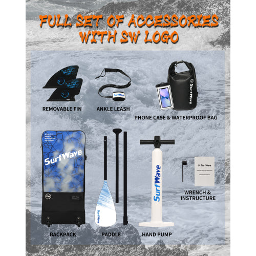 JMT-869898 Inflatable Stand-Up Paddle Board for Water Adventures - Lightweight and Portable Design
