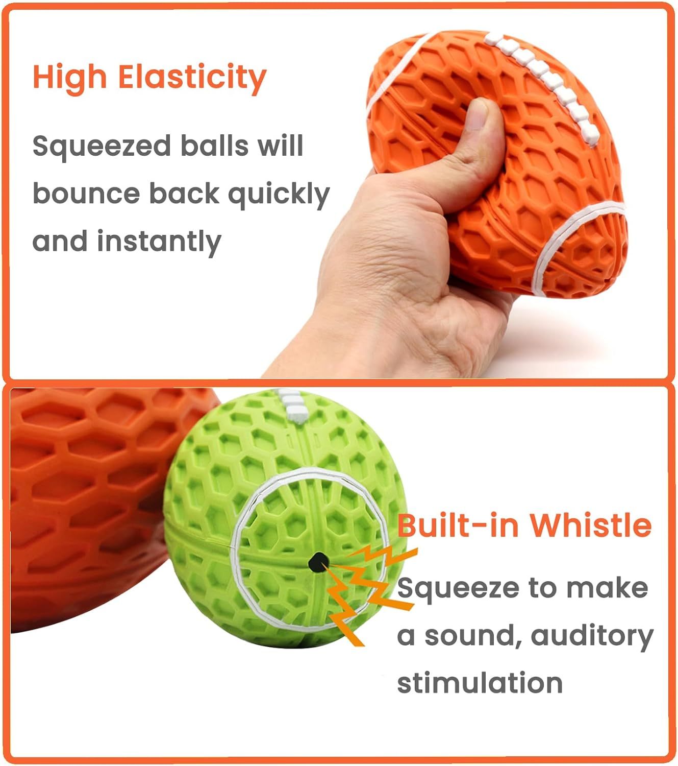 JMT-870154 Durable Squeaky Rugby Dog Toy for Aggressive Chewers – Ideal for Large Dogs and Interactive Play