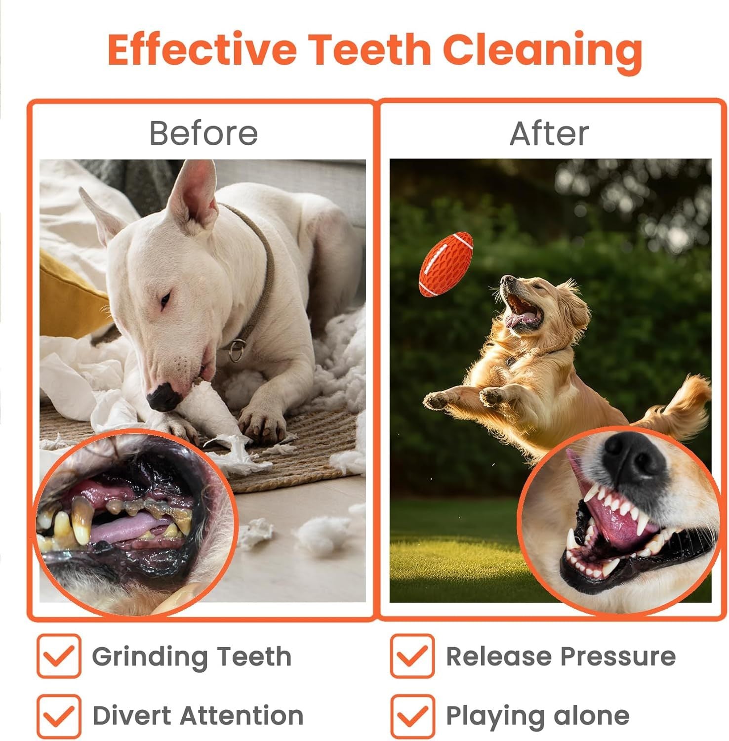 JMT-870154 Durable Squeaky Rugby Dog Toy for Aggressive Chewers – Ideal for Large Dogs and Interactive Play