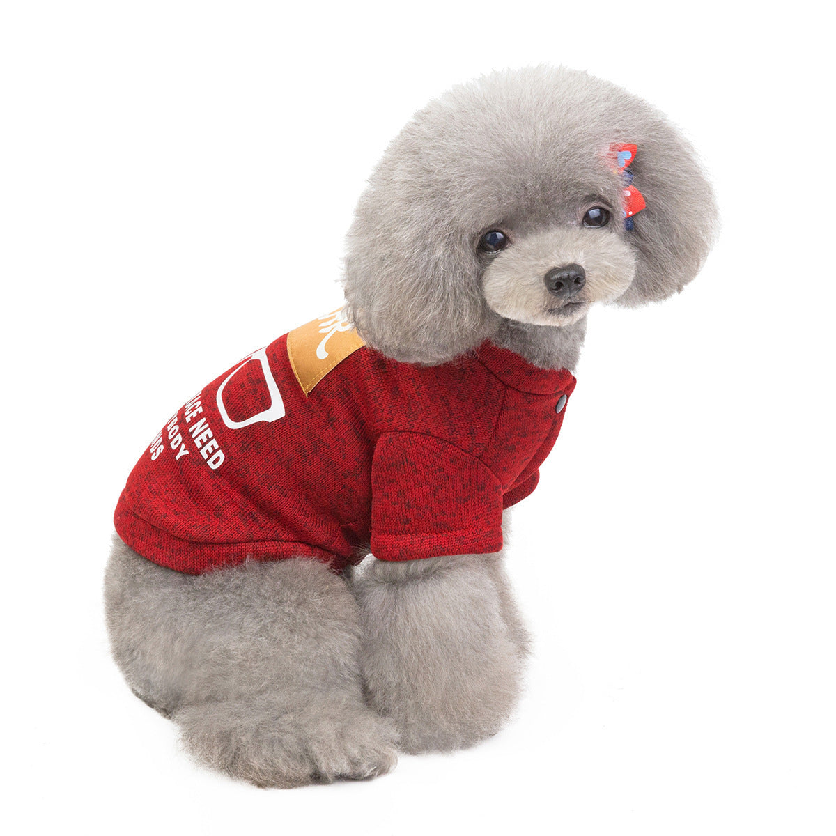 JMT-870794 Cozy Knit Sweatshirt for Dogs in Green, Wine Red, and Blue - Sizes XXS to 9XL