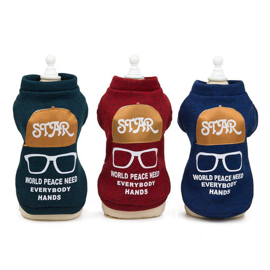 JMT-870794 Cozy Knit Sweatshirt for Dogs in Green, Wine Red, and Blue - Sizes XXS to 9XL