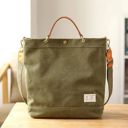 JMT-870858 Versatile Large Capacity Canvas Tote Bag in Olive Green and Royal Blue