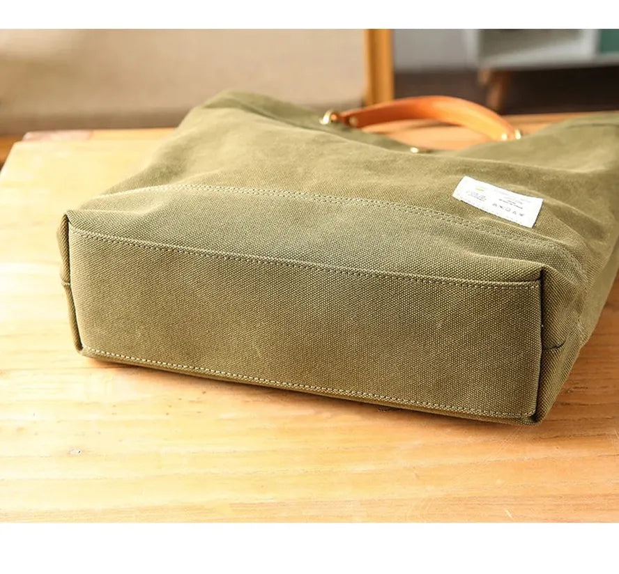 JMT-870858 Versatile Large Capacity Canvas Tote Bag in Olive Green and Royal Blue
