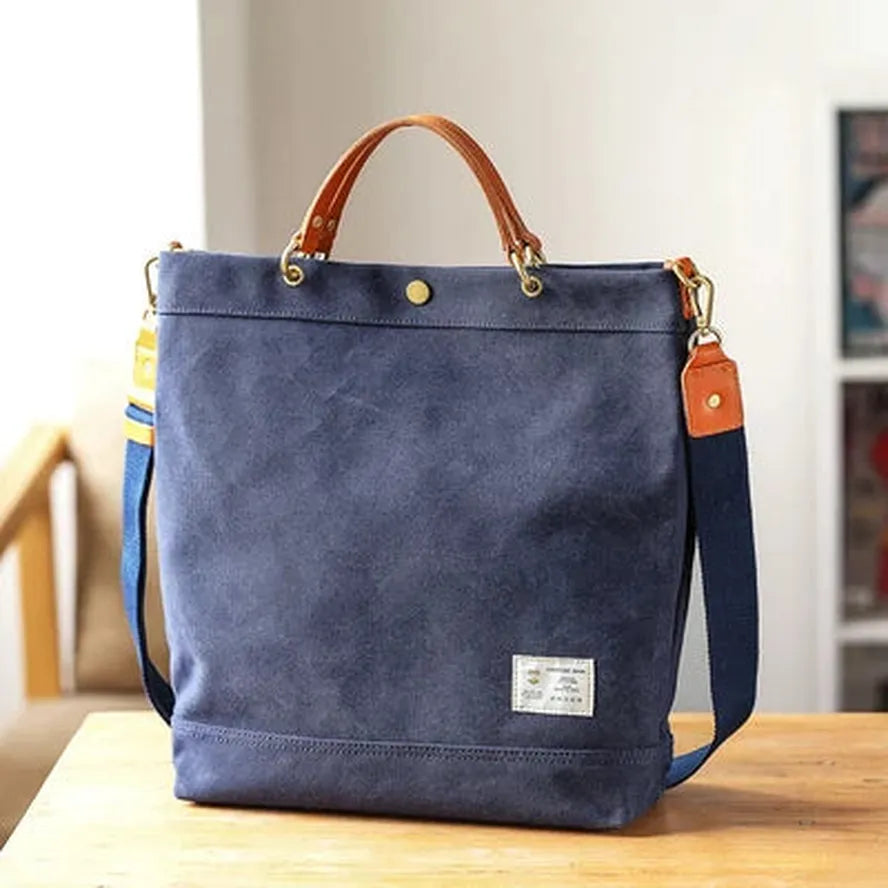 JMT-870858 Versatile Large Capacity Canvas Tote Bag in Olive Green and Royal Blue