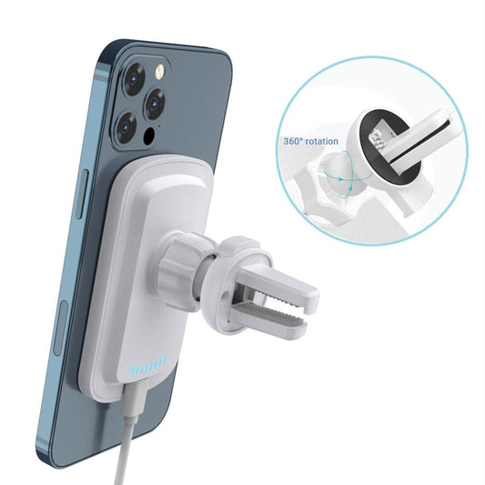JMT-871498 Magnetic Wireless Charger for Portable Car Use with Lithium Battery and Micro USB Interface
