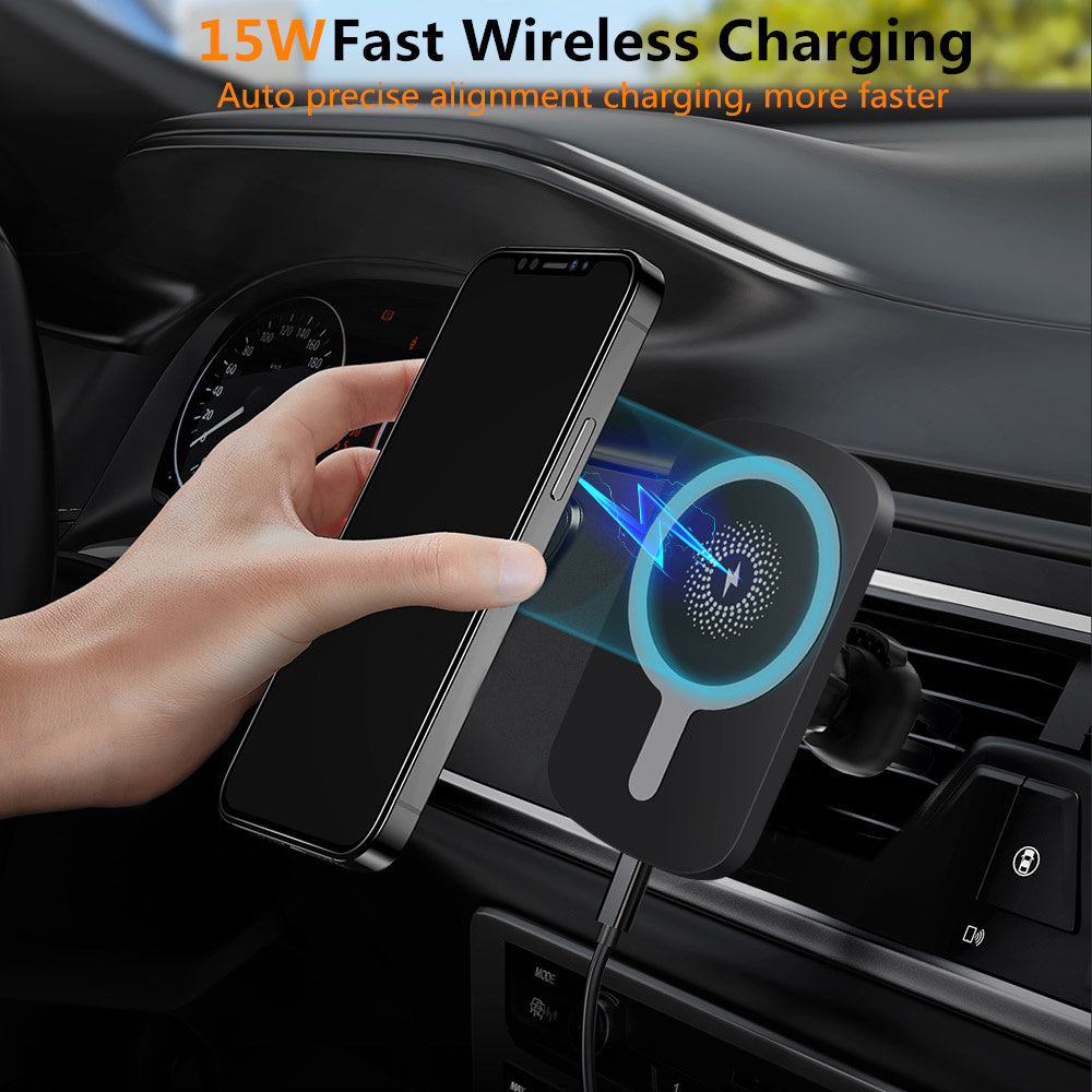 JMT-871498 Magnetic Wireless Charger for Portable Car Use with Lithium Battery and Micro USB Interface