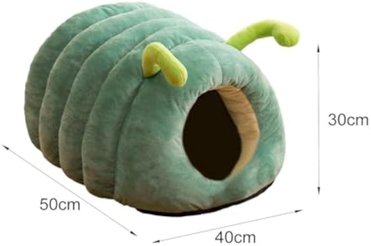 JMT-871626 Animal Shape Cave Bed for Cats and Small Dogs - Plush Semi-Enclosed Sleeping Nest with Non-Slip Bottom