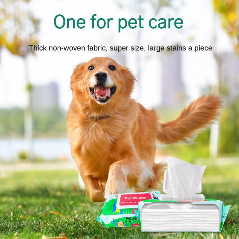 JMT-871946 Gentle Cleansing Wet Wipes for Dogs and Cats - Hypoallergenic, Fragrance-Free, Plant-Based, Large Size for Paws, Ears, Fur, Eye Ducts, and Sensitive Areas