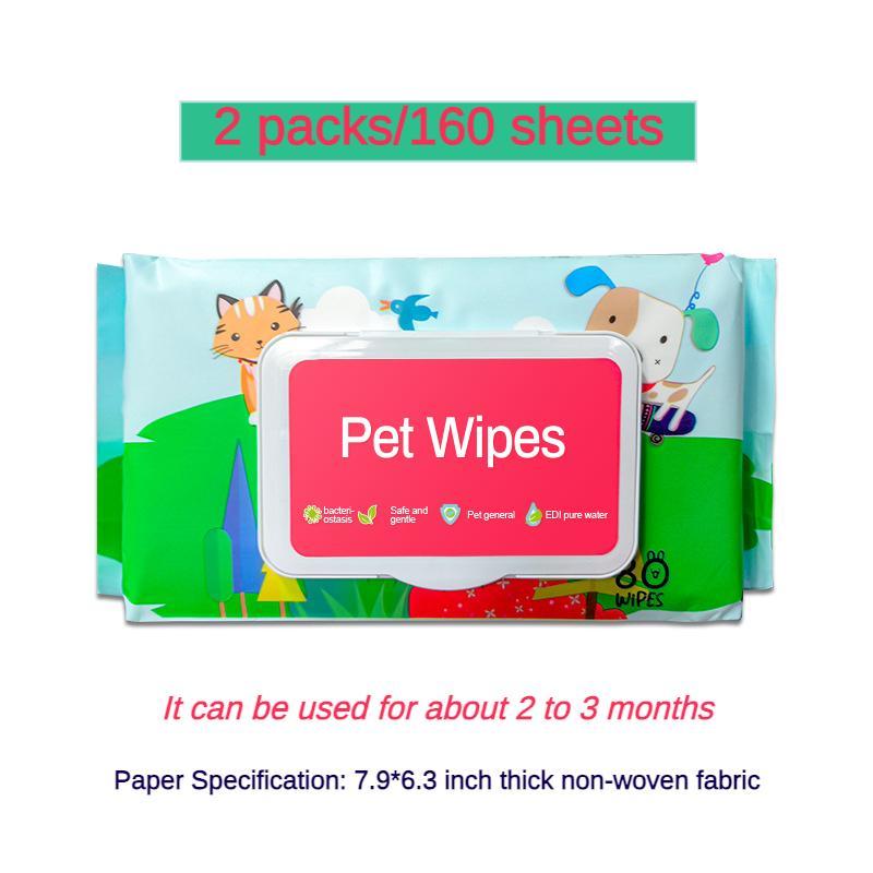 JMT-871946 Gentle Cleansing Wet Wipes for Dogs and Cats - Hypoallergenic, Fragrance-Free, Plant-Based, Large Size for Paws, Ears, Fur, Eye Ducts, and Sensitive Areas