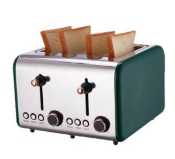 JMT-872138 Wooden Portable Electric Toaster for 4 Slices with Touch Screen Control and Removable Crumb Tray