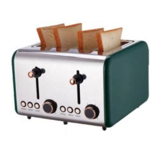 JMT-872138 Wooden Portable Electric Toaster for 4 Slices with Touch Screen Control and Removable Crumb Tray