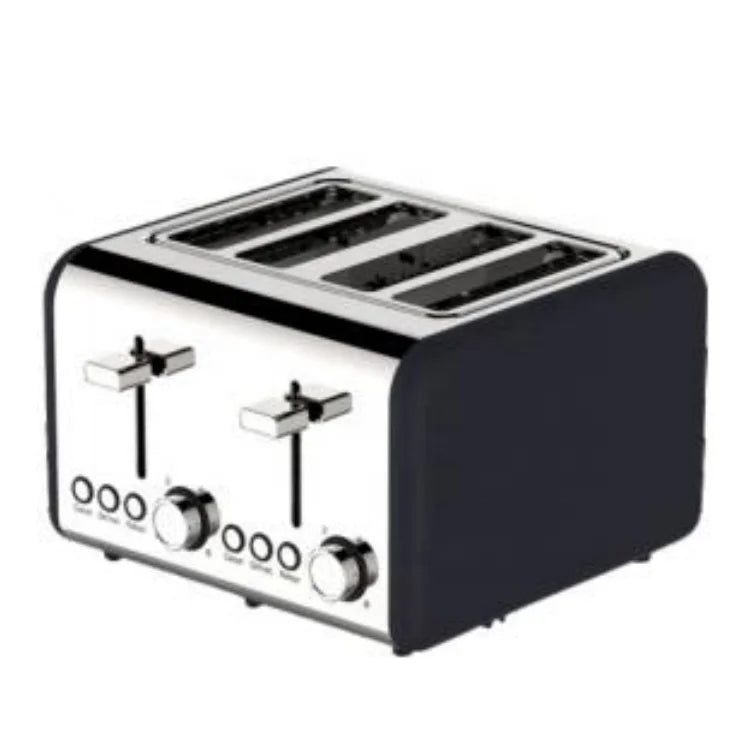 JMT-872138 Wooden Portable Electric Toaster for 4 Slices with Touch Screen Control and Removable Crumb Tray