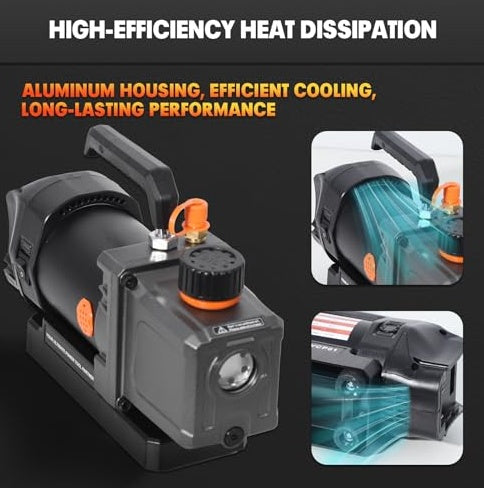 JMT-872586 Cordless 2.5CFM Vacuum Pump Kit for Automotive HVAC with Oil-Gas Separator and Compatible Battery