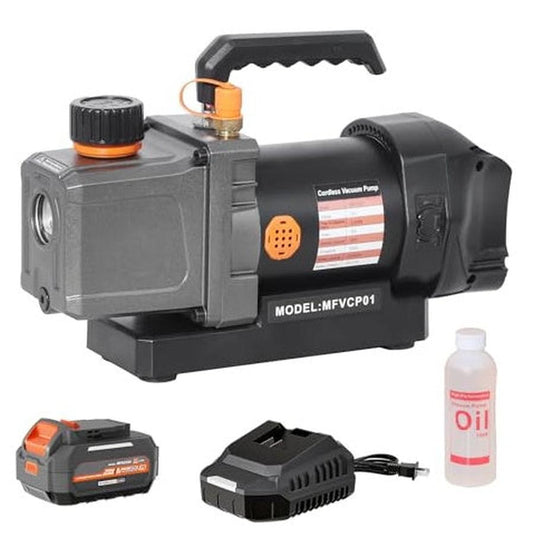 JMT-872586 Cordless 2.5CFM Vacuum Pump Kit for Automotive HVAC with Oil-Gas Separator and Compatible Battery