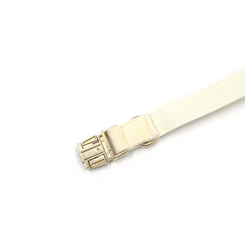 JMT-872650 Cream Velvet Dog Collar with Gold Buckle and Bow Tie Accessory
