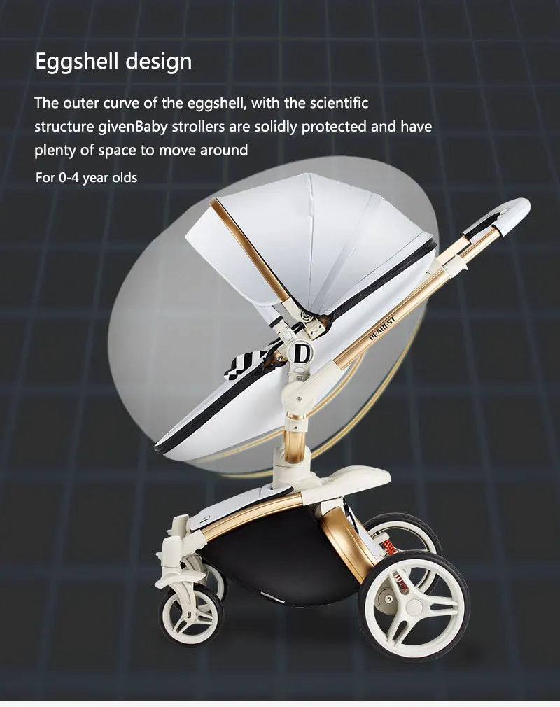 JMT-872650 Luxury Adjustable Baby Stroller with Reversible Seat and Multi-Angle Rotation