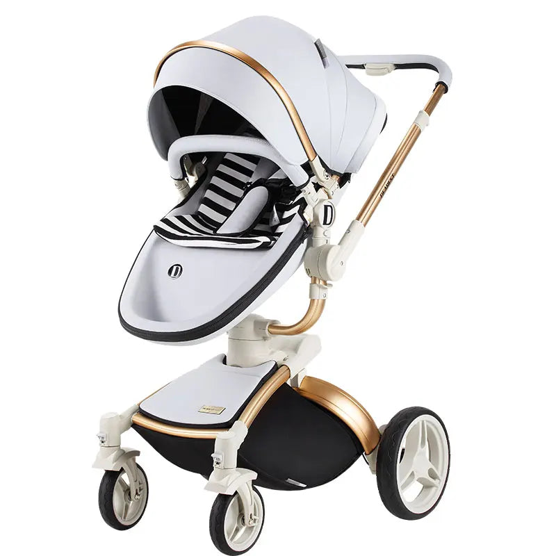 JMT-872650 Luxury Adjustable Baby Stroller with Reversible Seat and Multi-Angle Rotation