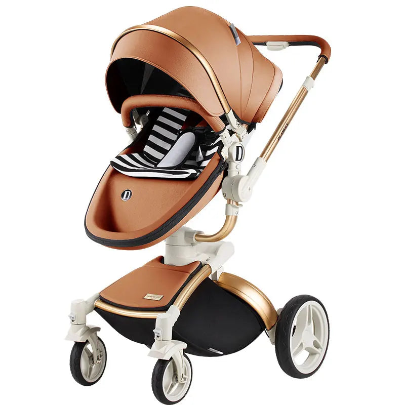 JMT-872650 Luxury Adjustable Baby Stroller with Reversible Seat and Multi-Angle Rotation
