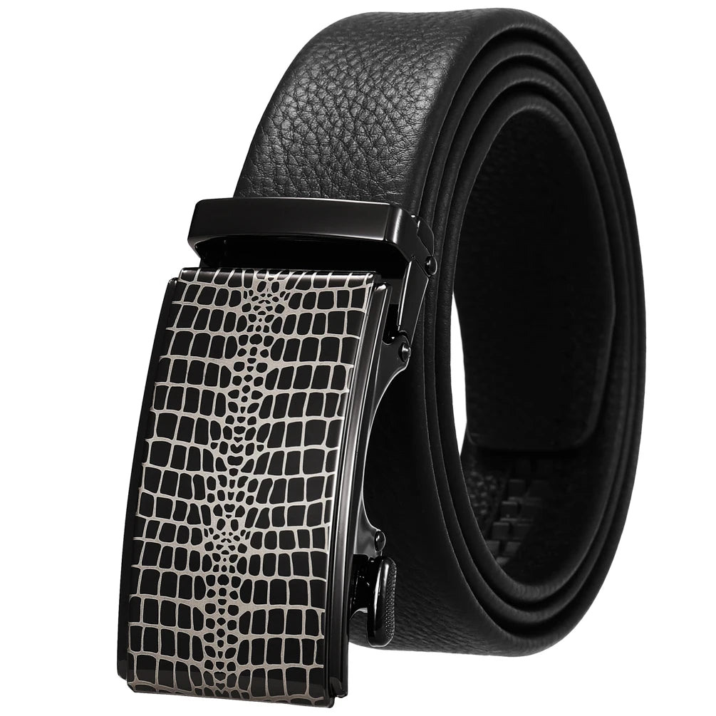 JMT-873226 Automatic Buckle Cowhide Belt for Men - First Layer Leather, Stylish Business Accessory