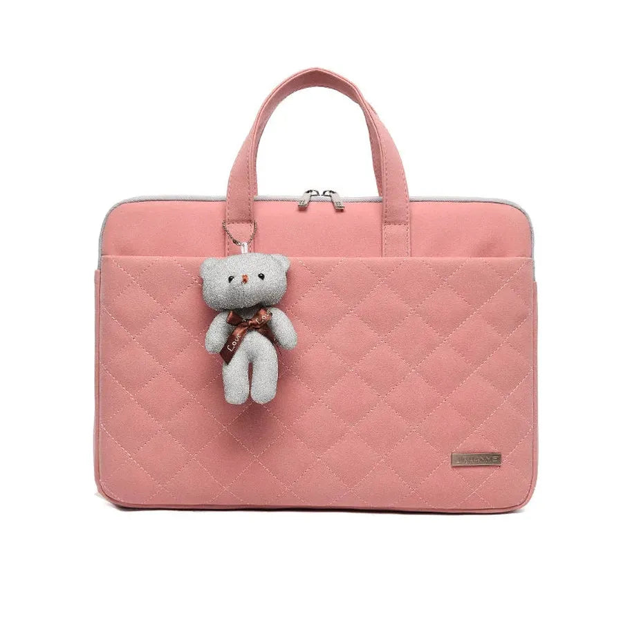 JMT-873290 Diamond-Shaped PU Laptop Bag for 13.3/15.6 Inch Notebooks