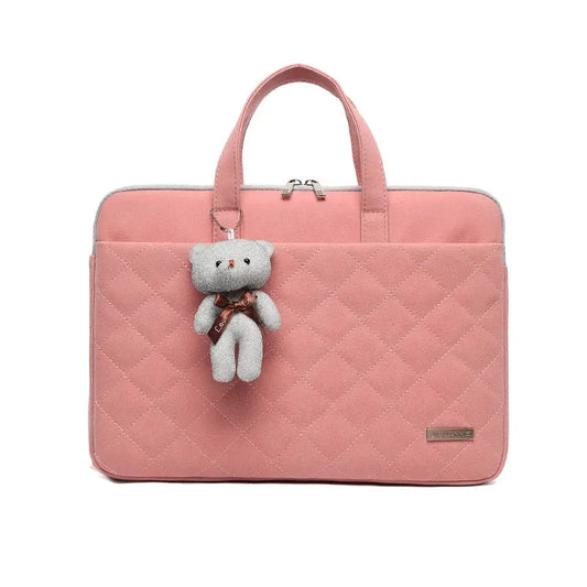 JMT-873290 Diamond-Shaped PU Laptop Bag for 13.3/15.6 Inch Notebooks