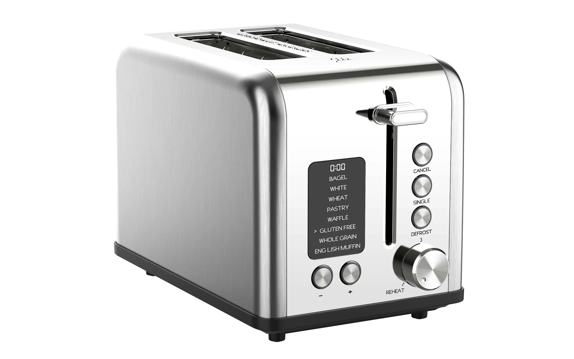 JMT-873418 Smart Digital 2-Slice Electric Toaster with LED Display and Multiple Functions