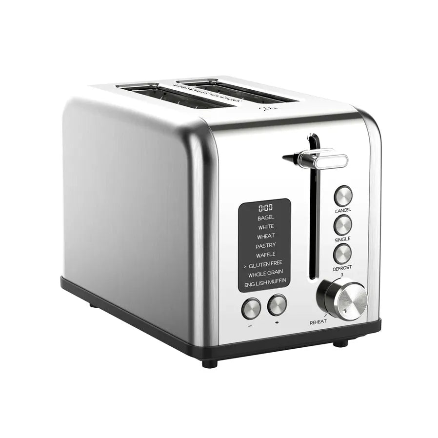 JMT-873418 Smart Digital 2-Slice Electric Toaster with LED Display and Multiple Functions